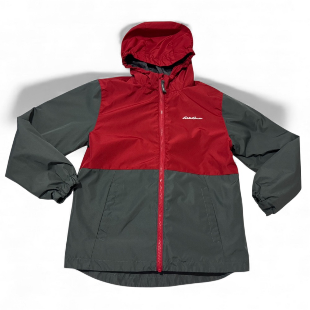 Eddie Bauer Kids Red and Gray Rain Jacket Size:M (10/12)